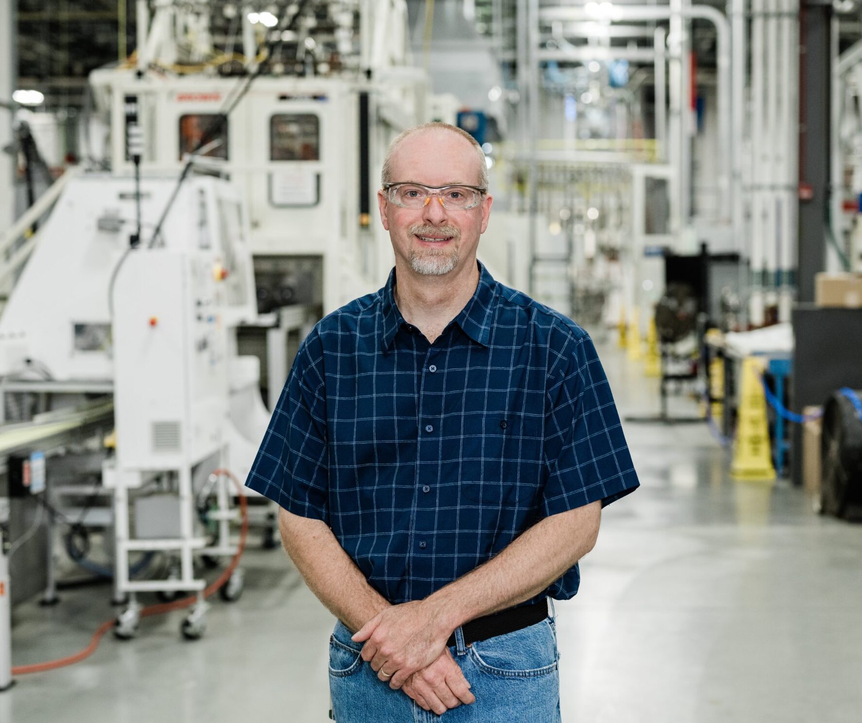 Person standing on production floor
